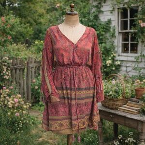 RAGA Bohemian Style, Designer, Floral, Cutout, Tassel, Dress